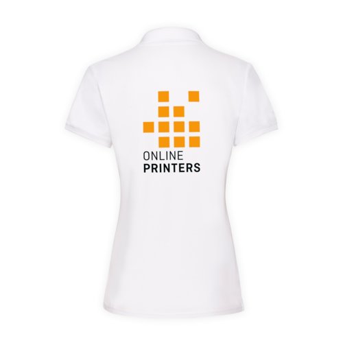 Polo blanco de algodn para mujer con mangas cortas.