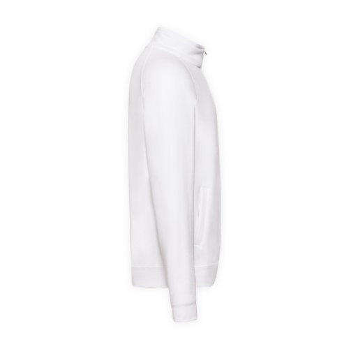 Chaqueta de chndal blanca mezcla de algodn con cremallera.