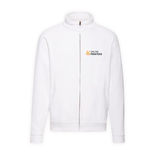 Chaqueta de chndal blanca de mezcla de algodn con cremallera completa.