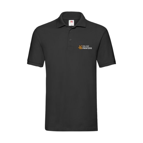 Polo negro de algodn para hombre con tapeta de botones corta.