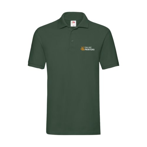 Polo de algodn verde oscuro con mangas cortas.