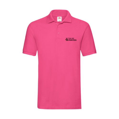 Polo de algodn fucsia para hombre con tapeta de botones corta.