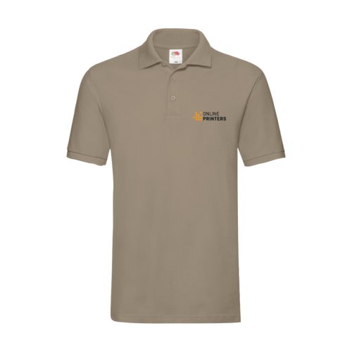 Polo de algodn caqui para hombre con tapeta de botones.