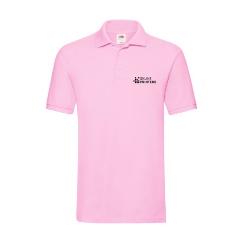 Polo de algodn rosa claro para hombre con tapeta de botones corta.