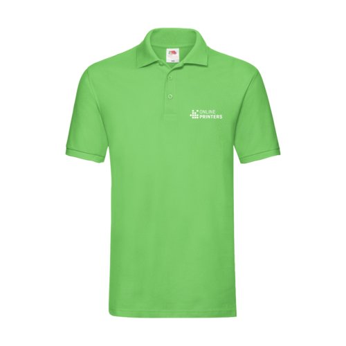 Polo de algodn verde manzana para hombre con tapeta de botones corta.