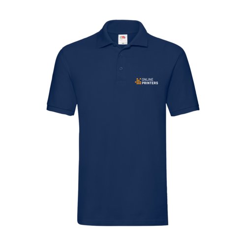 Polo de algodn azul marino para hombre con tapeta de botones corta.