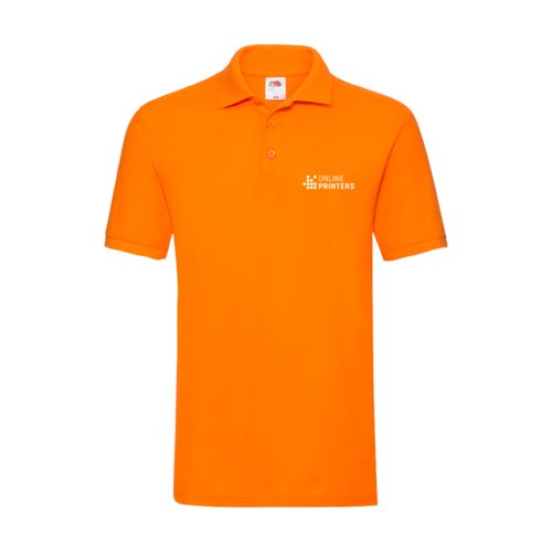 Polo naranja de algodn para hombre con tapeta de botones corta.