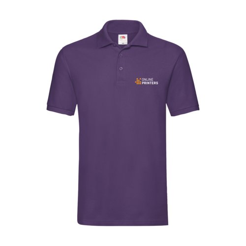 Polo de algodn violeta para hombre con tapeta de botones corta.