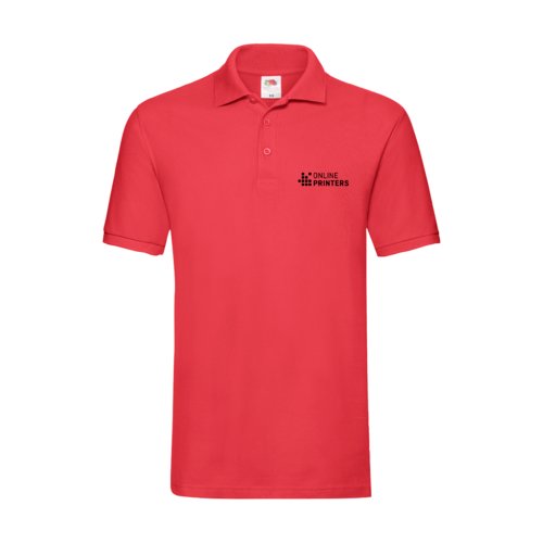 Polo rojo de algodn para hombre con tapeta de botones corta.