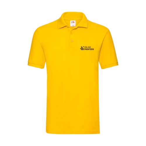 Polo de hombre amarillo de algodn con tapeta de botones corta.
