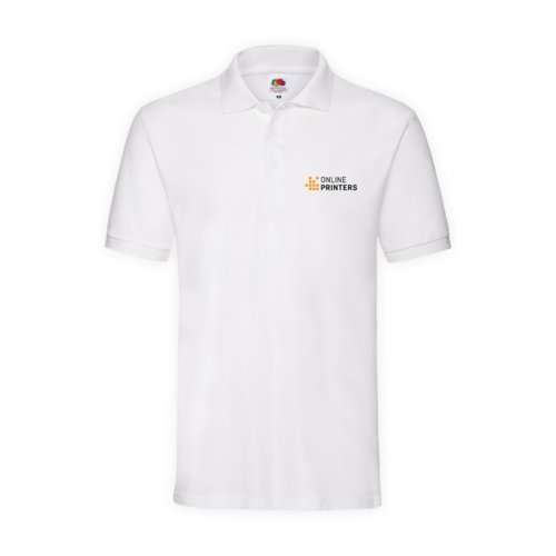 Polo blanco de algodn para hombre con tapeta de botones corta.