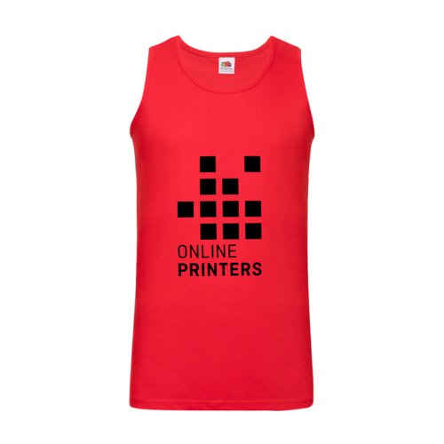 Camiseta de tirantes roja de algodn para hombre con cuello redondo.