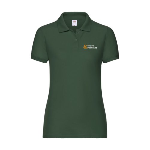 Polo verde de algodn para mujer con tapeta de botones corta.