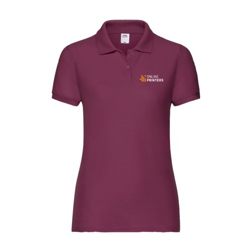 Polo de mujer color burdeos en mezcla de polister y algodn.