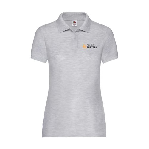 Polo de mujer gris jaspeado en mezcla de polister y algodn.