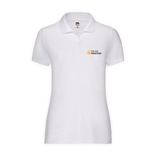 Polo blanco de tela mixta para mujer.