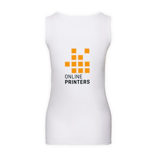 Camiseta de tirantes blanca de algodn para mujer con ribete.