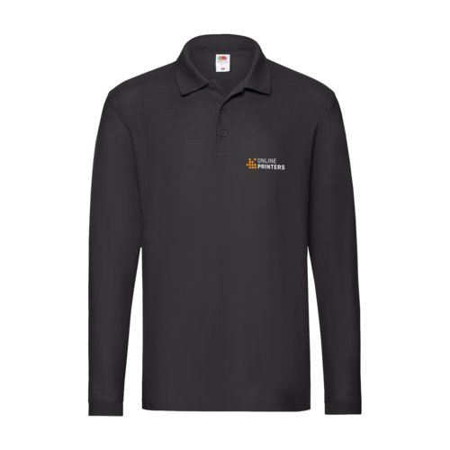 Polo negro de manga larga de algodn para hombre.