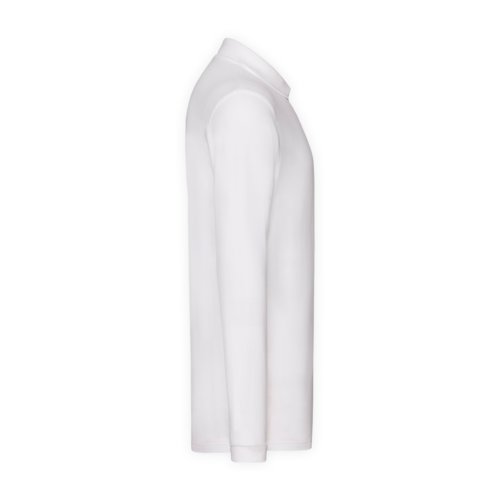 Polo blanco de manga larga en algodn con tapeta de botones.
