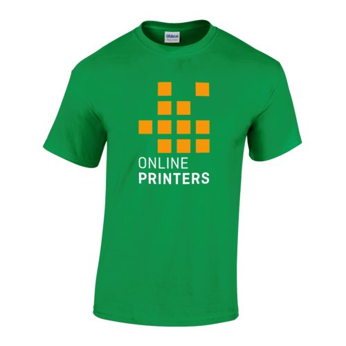 Camiseta verde de algodn con mangas cortas y cuello redondo.