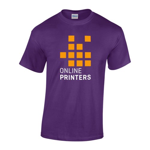 Camiseta de algodn violeta para hombre con mangas cortas.