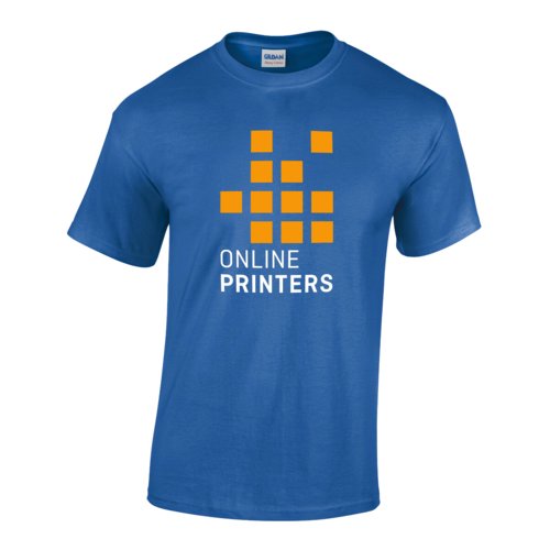 Camiseta de algodn azul real con mangas cortas.