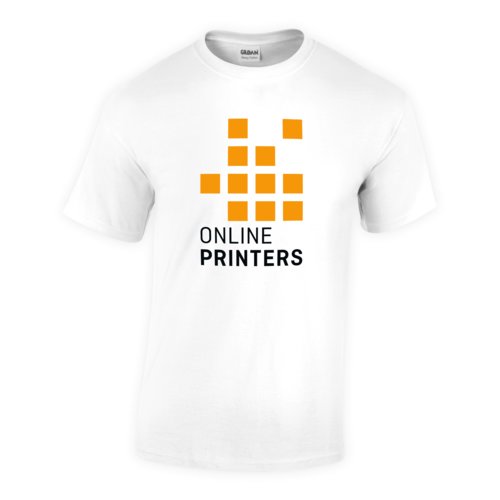 Camiseta blanca de algodn para hombre con mangas cortas.