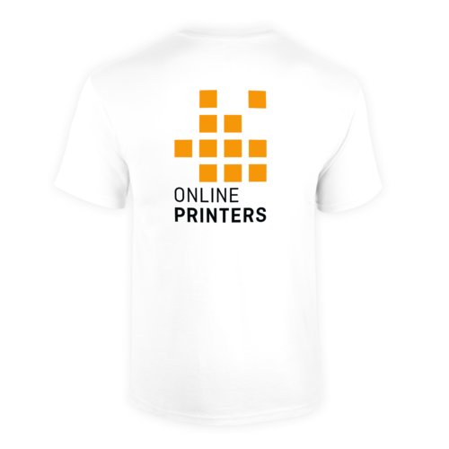 Camiseta blanca de algodn para hombre con mangas cortas.