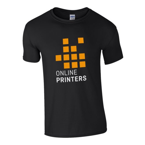 Camiseta negra de algodn para hombre con mangas cortas.