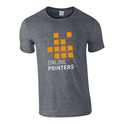 Camiseta de algodn gris jaspeado para hombre.