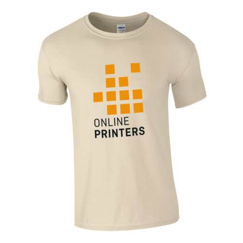 Camiseta de hombre color arena en punto de algodn con mangas cortas.
