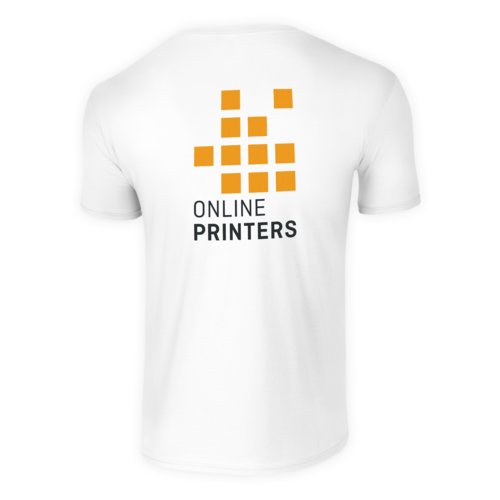 Camiseta blanca de algodn para hombre con mangas cortas.