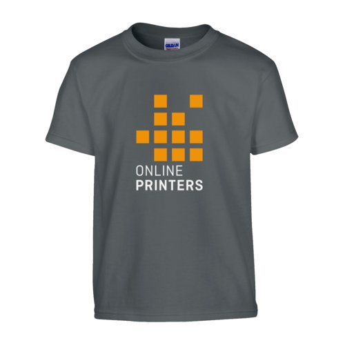 Camiseta unisex de algodn color antracita con mangas cortas.