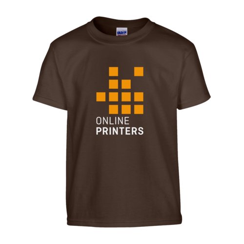 Camiseta de algodn marrn oscuro, corte unisex.