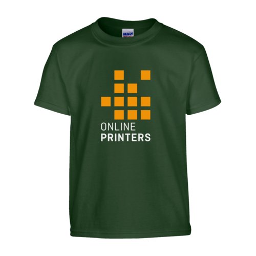 Camiseta de algodn verde oscuro de manga corta, corte unisex.