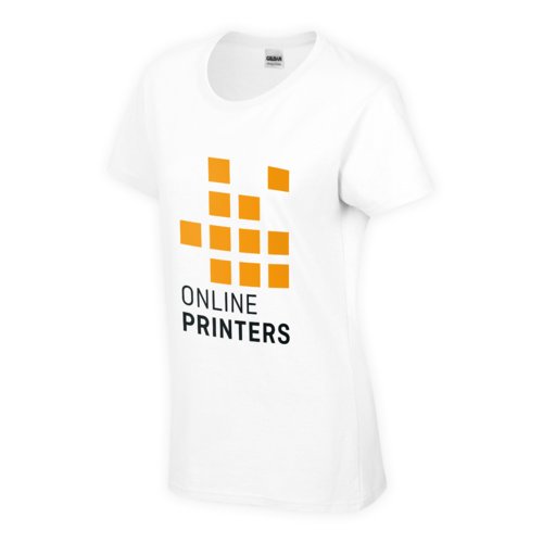 Camiseta blanca de algodn para mujer con manga corta.