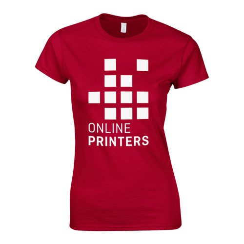 Camiseta de mujer de punto de algodn rojo cereza con manga corta.