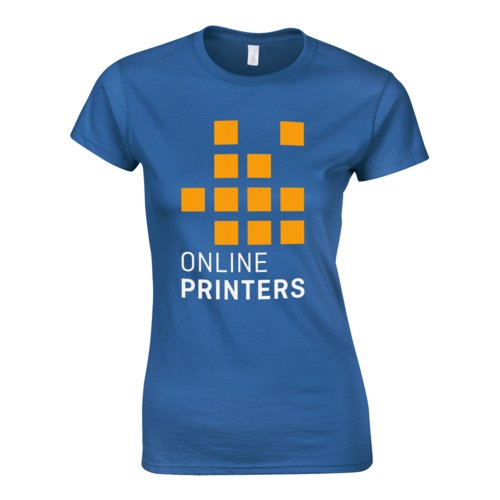 Camiseta de mujer azul real de algodn con mangas cortas.