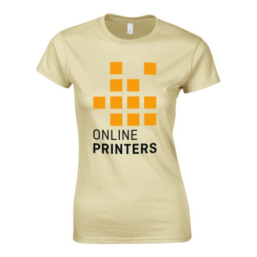 Camiseta de mujer color arena en punto de algodn de manga corta.
