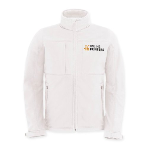 Chaqueta softshell blanca de polister y elastano para hombre.