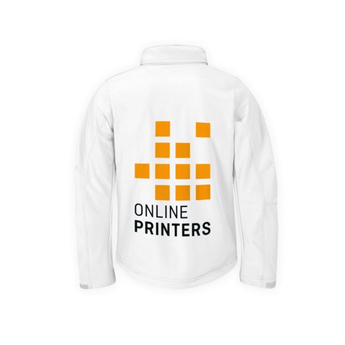 Chaqueta softshell blanca de polister y elastano para hombre.