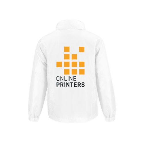 Cortavientos blanco de polister para hombre.