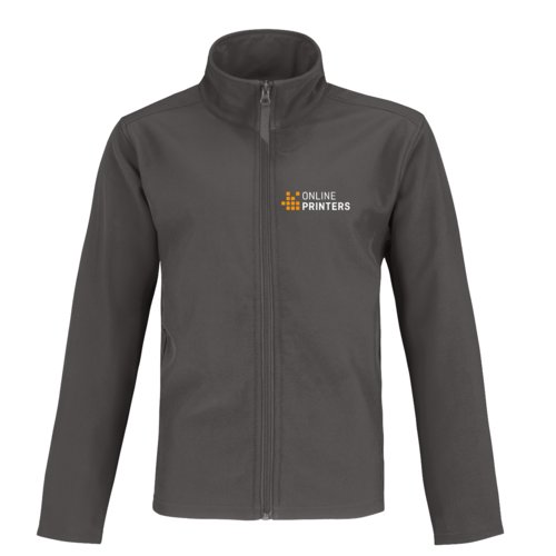 Chaqueta softshell gris oscuro de polister y elastano para hombre.