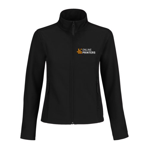 Chaqueta softshell negra de polister y elastano para mujer.