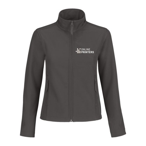 Chaqueta softshell gris oscuro de polister y elastano con cremallera.