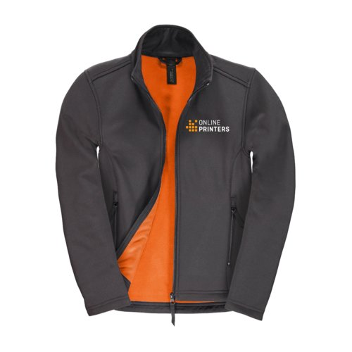 Chaqueta softshell de polister y elastano gris oscuro para mujer con cremallera.