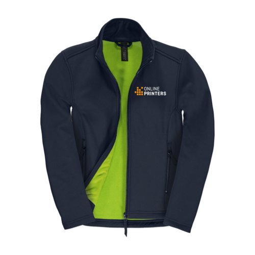 Chaqueta softshell azul marino de polister y elastano para mujer.