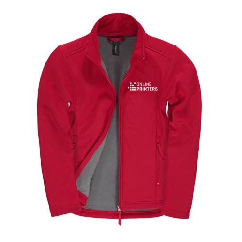 Chaqueta softshell roja de polister y elastano para mujer con cremallera.