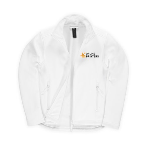 Chaqueta softshell blanca de polister y elastano para mujer.