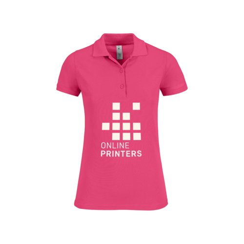 Polo de mujer fucsia de algodn con mangas cortas.